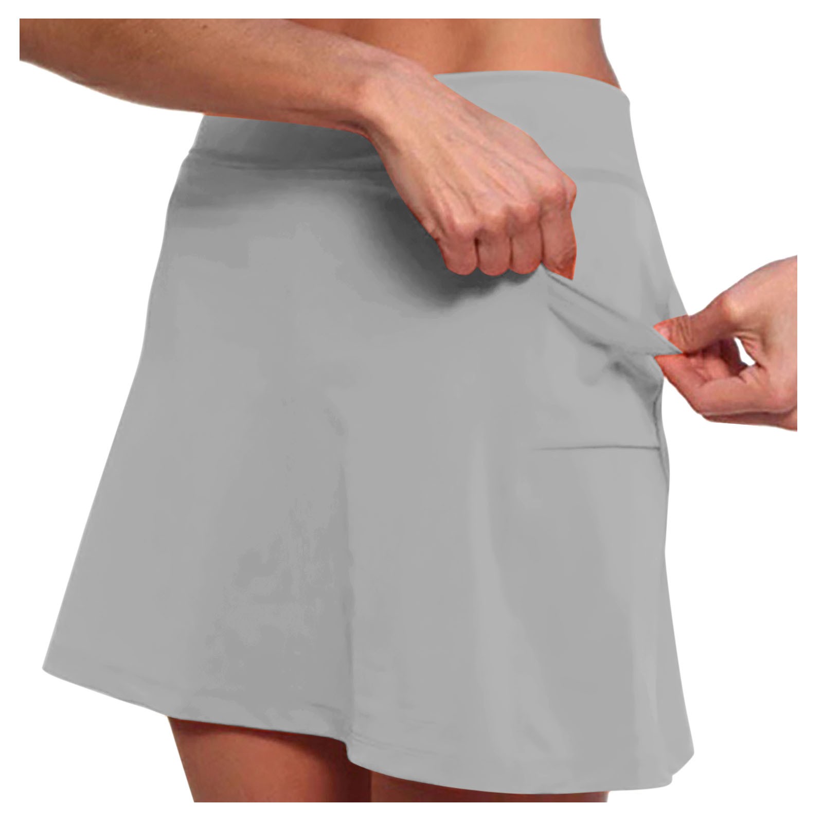 thumbnail image 2 of Falda de tenis para mujer con pantalón corto interior - Falda pantalón deportiva de cintura alta para yoga/correr - Tejido de secado rápido, cintura elástica, tallas S-XXXXXL, 2 of 6